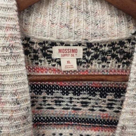 Cozy Boho Fair Isle Open Front Cardigan - Free People Vibes - Hard to Find - Picture 3 of 8